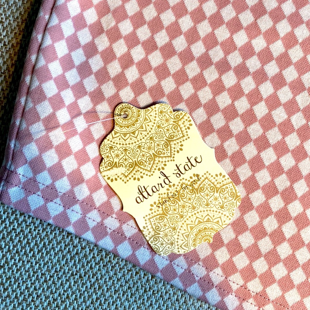 NWOT Altar’d State Pink and White Checkered Skirt - Picture 5 of 6